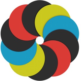 Teenitor 10 PCS Rubber Jar Gripper Pads Multi-purpose Non Slip Jar Lid Grip Pad Bottle Opener for Seniors Kids Women Kitchen Coasters Round, 4.88inch