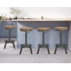 Diwhy Industrial Vintage Bar Stool, PU Seat Counter Stool, Height