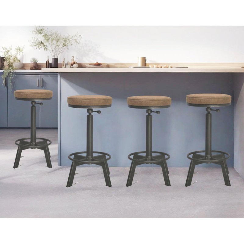 Diwhy Industrial Vintage Bar Stool, PU Seat Counter Stool, Height
