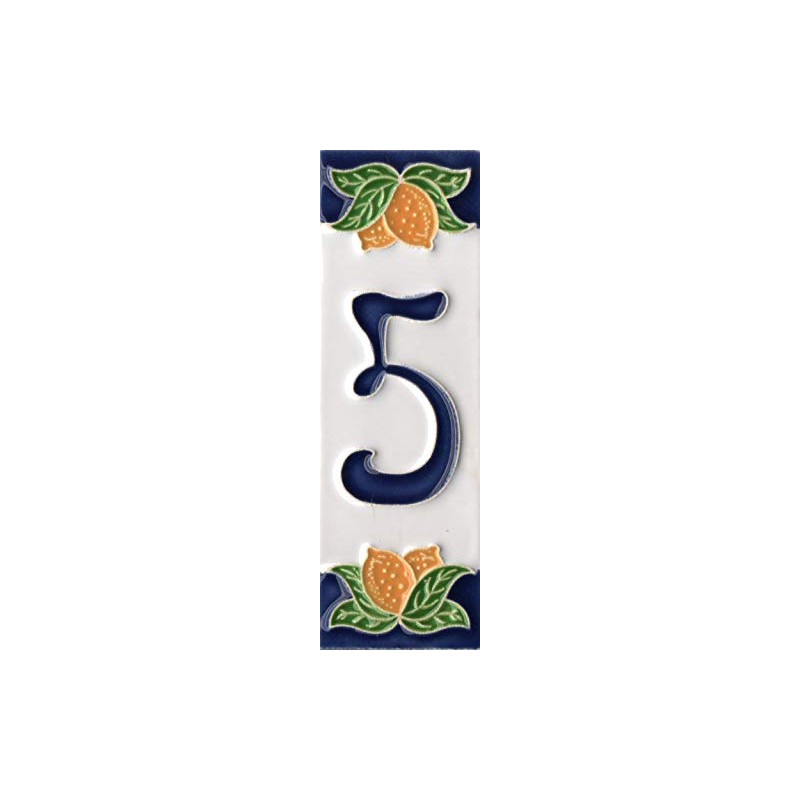 Italian Ceramic Numbers & Letters House Numbers Lemon Design Tile