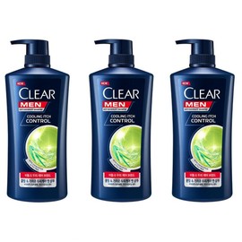 Clear 클리어 쿨링 이치 컨트롤 맨 샴푸 650ml 3개 [클리어 아이스쿨 멘솔 샴푸 3개] Clear Cooling Itchy Control Men Shampoo 650ml 3 Pack [Clear Ice Cool Menthol Shampoo 3 Pack]