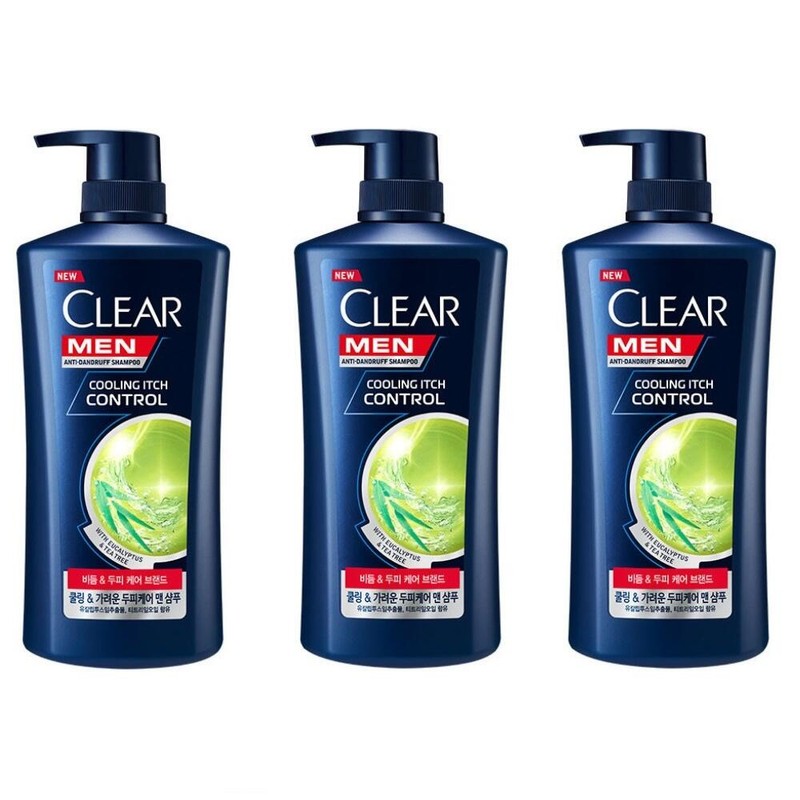 Clear 클리어 쿨링 이치 컨트롤 맨 샴푸 650ml 3개 [클리어