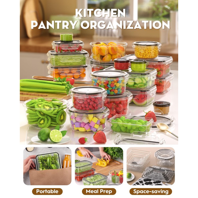 40 PCS Food Storage Containers with Lids Airtight (20 Containers