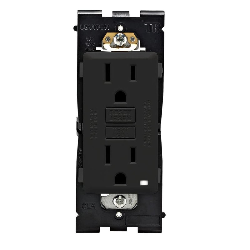 Leviton Onyx Black GFCI Outlet Kit 15A Renu
