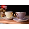 Jusalpha Porcelain Coffee Bar Espresso SMALL Cups and Saucers Set,