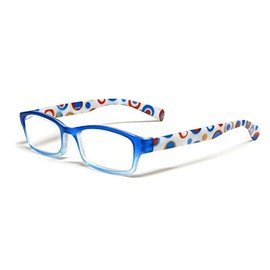 Calabria Hannah Designer Reading Glasses in Blue & Orange ; +1.00