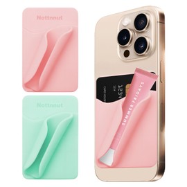 Nottnnut 2 fundas de teléfono con brillo labial y soporte para tarjetas, para lápiz labial, esmalte labial