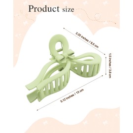 4 PCS Bow Hair Clips for Women Bow Claw Clip 5" Large Hair Claw Clips for Thick and Long Hair Cute Bows Jaw Clip (Dark Green + Light Green + Blue + White)