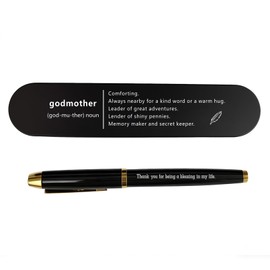 iyaone Godmother Gift for Women - Godmother Pen with Box, Meaningful Thank You Present for Baptism, Mothers Day, Christmas from Goddaughter Godson
