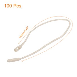 sourcing map Polyester Rope Hang Tag String Snap Lock Pins Loop Price Tag Fastener Plastic Tags Ties 190mm/7.48 Inch Length,1mm/0.04 Inch Dia,Pack of 100,Beige