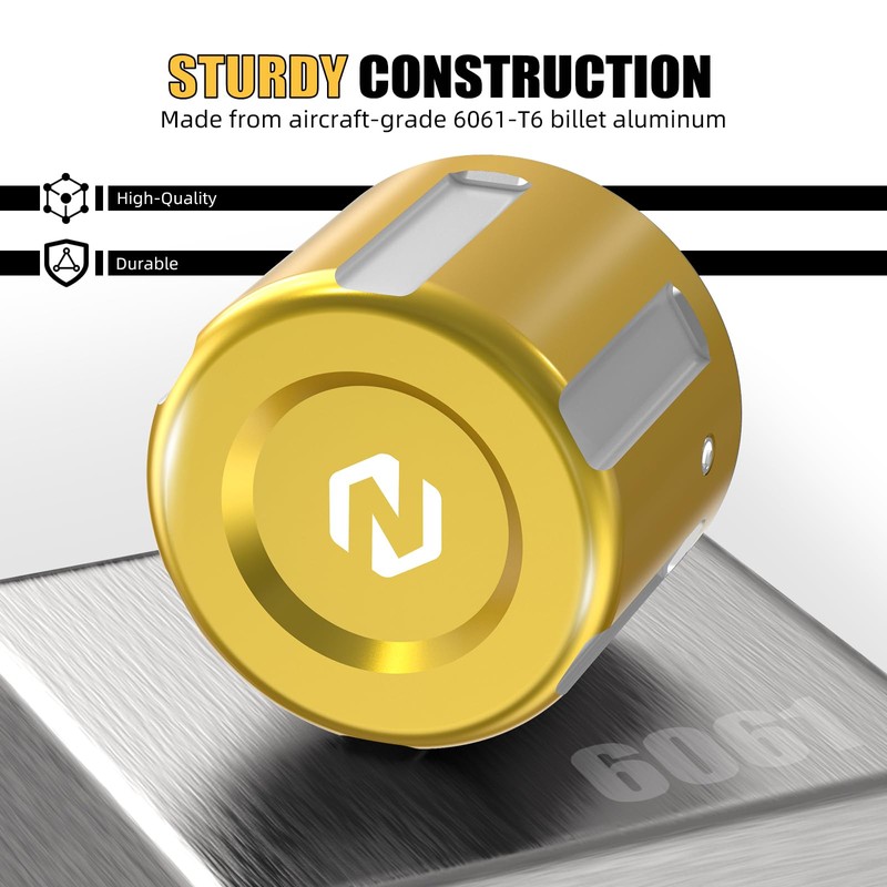 NICECNC Gold Aluminum Front Hub Cover Front Axle Nut Covers