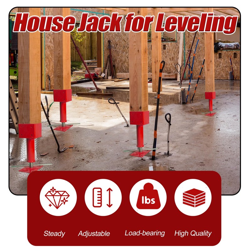 Adjustable Screw Jacks, 4" x 4" Screw Jack Post House
