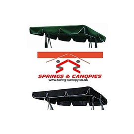 Replacement Canopy for Garden swing 2/3 seater different sizes and styles available (195 x 110, Black)