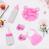 PFLYPF 8 Pieces Baby Doll Feeding Set, Equipped with 2
