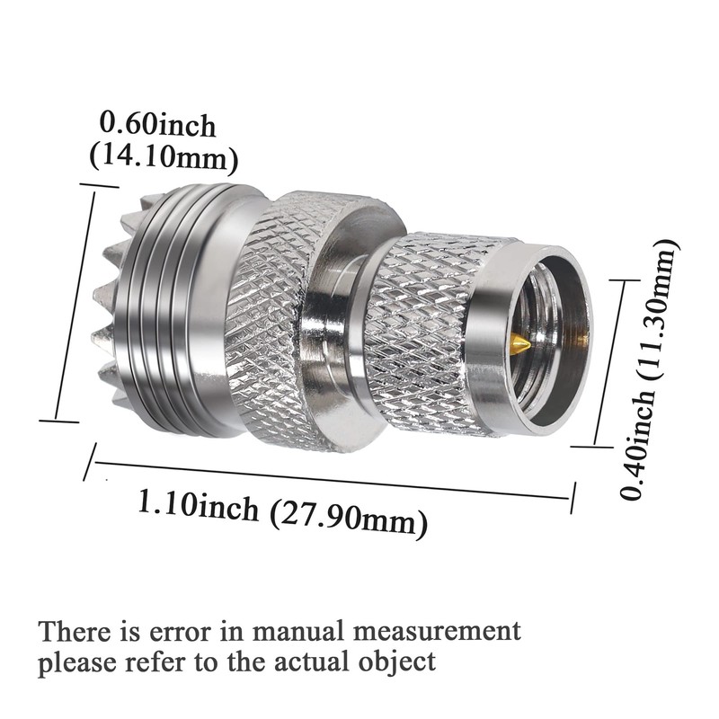 2PCS Mini UHF Male to UHF Female Coax Connector, Mini
