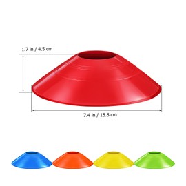 Toyvian Disc Cones, Agility Soccer Cones with Carry Bag, Soccer Cones for Sports Training, Football, Soccer, Basketball, Practice Equipment, 5 Color（30 Pack）