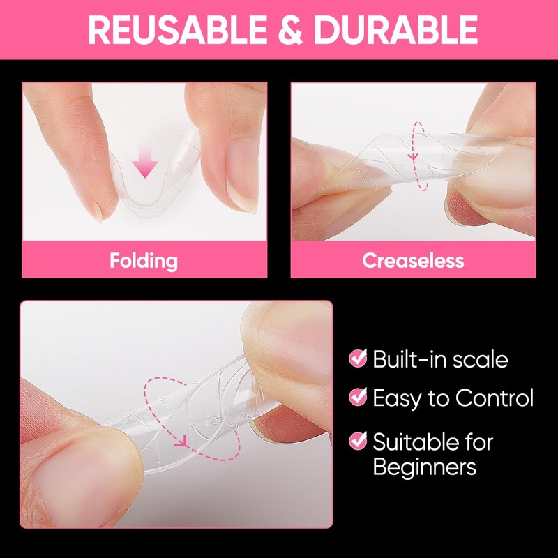 AIMEILI Poly Extension Gel Dual Nail Form, 120pcs, 5 Style