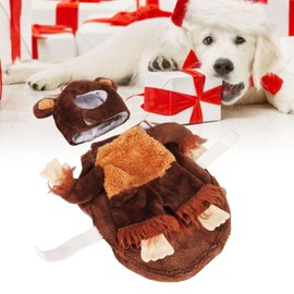 Qcwwy Funny Monkey Cosplay Dog Costume - Soft Plush Pet Outfit with Cute Headgear for Parties, Photoshoots and Holiday Events (L)