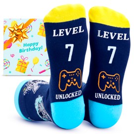 ZENO 7th Birthday Gifts for Boys - Astronaut Socks for 7-Year-Olds - Fun Present - Boys