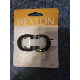 Goody 1997  Vintage REVLON Fashion Barrette plastic white Black 44537 NOS