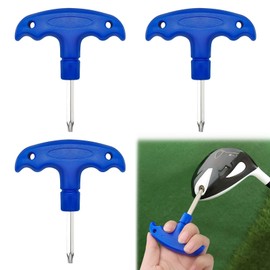 BELEFU 3 Pcs Golf Torque Wrench Adjustable, Golf Driver Tool with Plastic Handle, Steel Spike Driver Adjustment Tool for Club Equipment Adapter Shaft Head