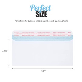 ACSTEP #10 Bussiness Envelopes Self Seal 100 Counts, White Security Envelopes Peel and Seal, Self Adhesive Tinted Envelope Legal Letter Size 4 1/8 x 9 1/2, No Window, 24LB