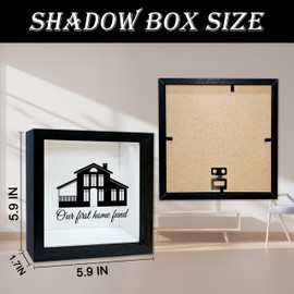 New Home Fund Shadow Box Frame, Honeymoon Fund Box with Slot, Our First Home Themed House Fund Saving Box, Adventure Archive Box Gifts for Couple Newlyweds, Decorative Wooden Money Savings -16