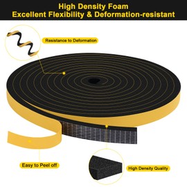 YIMIKI Weather Stripping Door Seal 1/2 in x 1/4 in Foam Insulastion Tape for Window High Density Door Seal Strip Foam Weather Strip,Total 13Feet (13Ft x 1 Roll)