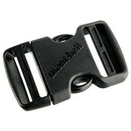 mont-bell 1124358 BK 1124358 Side Release Buckle, 1.5 inches (38 mm) Double Pull, Black