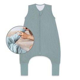 emma & noah Baby Sleeping Bag with Foldable Feet, 2.5 Tog, Sleeping Bag for Autumn and Winter, Organic Cotton, Oeko-Tex Certified, Ideal for Active Children, Essential Mint