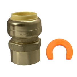 2 Pcs XFITTING Push Fit 3/4 Inch x 3/4 Inch Female Adapter, Push to Connect Female Adapter, with 1 Clip, 27-2-7=2XX