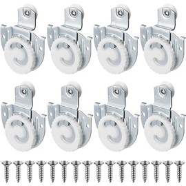 Yaocom 8 Pack 4 Set Sliding Closet Door Roller Kit Include 8 Sliding Door Rollers Bypass Sliding Hardware Knob Adjustable Door Hooks with 8 Screws to Allow Wardrobe Cabinet to Slide Smoothly (#1, 2)