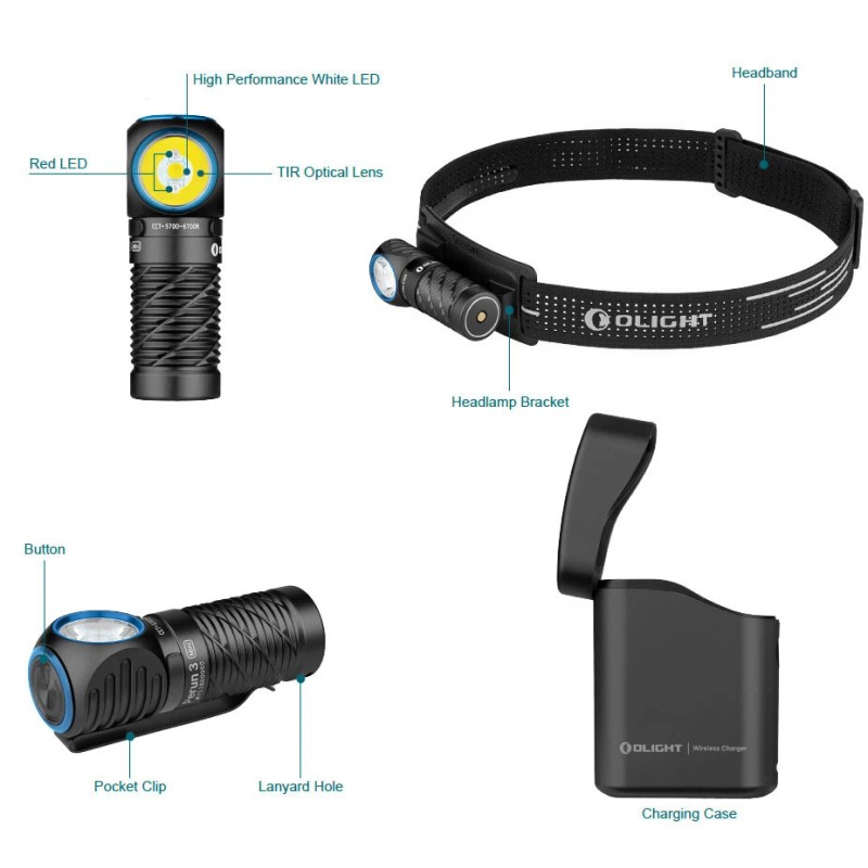 Olight Perun 3 Mini Black Premium CW Headlamp/Flash