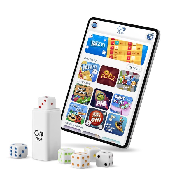 GoDice Full Pack - 6 Smart Connected Dice. Brings The Best Dice Games of All Time to the 21st Century. Educational, Fun, and Innovative Games for Family, Friends, Game nights. Free App. Cool Tech Gift