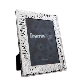 Frametigo Silver Plated Hammered Photo Frame - Fits Photo Size 5"x7" (13x18cm)