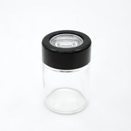 Clear Glass Storage Jar with Magnifying Child Proof Lid, Large Size 50ml (1.7 Oz) | 20 Pack