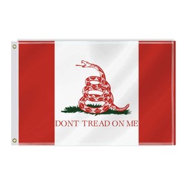 60×90 CM Red Snake Flag,2×3 FT DONT Tread Red Snake On Me Decor,Double Side Digital Printed 150D Polyester Banner With Canvas Header Brass Grommet