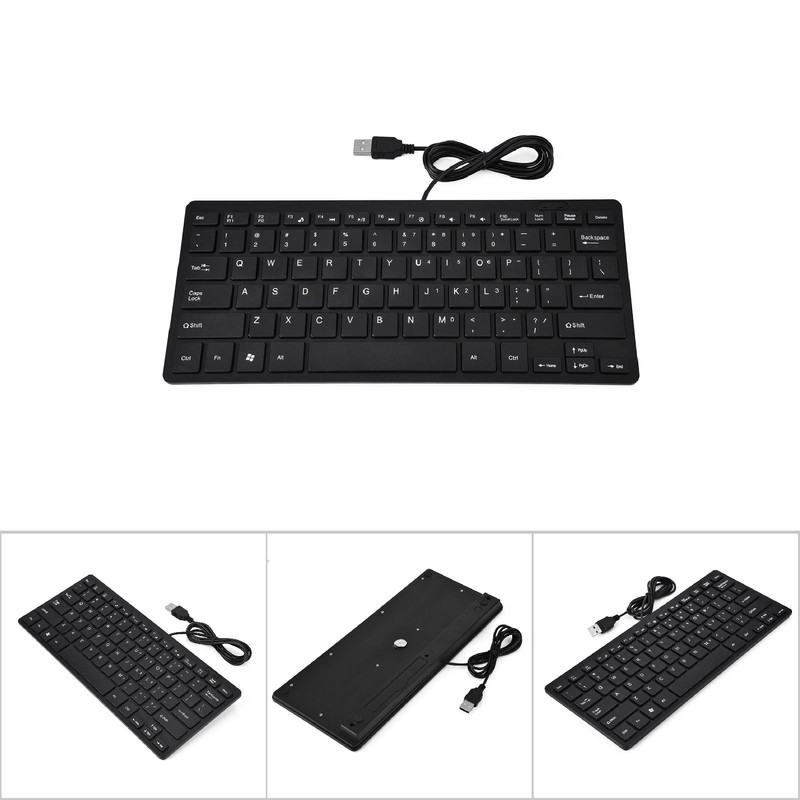 78 Keys Ultra Thin Mini USB Wired Keyboard for Desktop