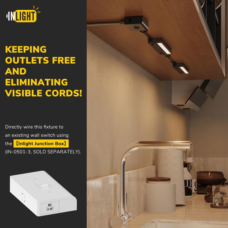 GETINLIGHT 12-inch Swivel LED Under Cabinet Lighting, 2 Color Levels,
