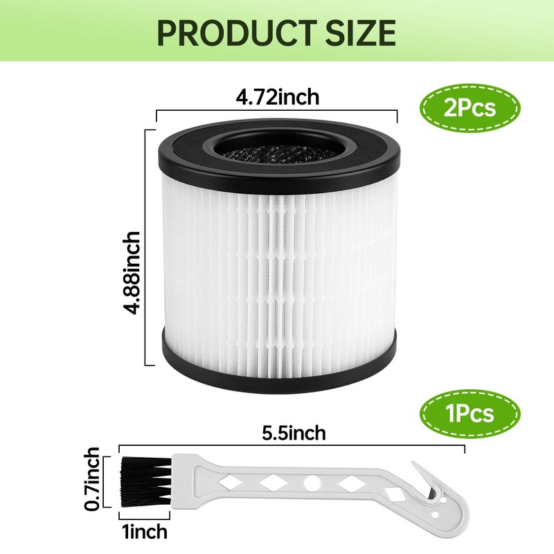 2 Pack PU-P05/AC201B Replacement Filter Compatible with FULMINARE PU-P05 Purifier
