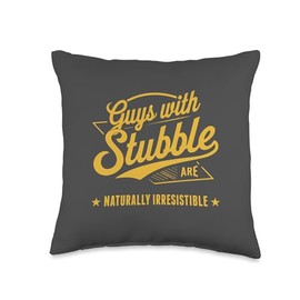 Guys With Stubble Facial Hair Pride Funny Beard Humor Throw Pillow