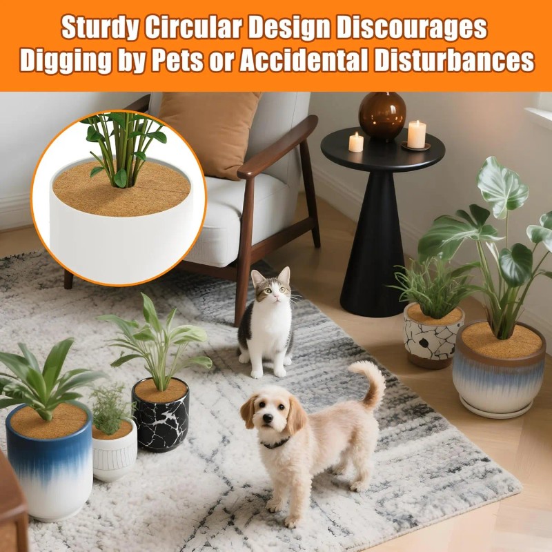 3Pack Coconut Fiber Mulch Ring, 14 Inch Coco Coir Tree