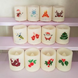 EZiKitchen 12 Pack Christmas Flameless Votive Candles Battery Operated Realistic Votive Tealights LED Tea Lights Electric Flickering Fake Candles for Party Home Decoration