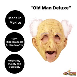 Ghoulish Productions Máscara Divertida de Viejito de Latex Abuelito Anciano Realista, Standard, Piel
