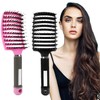 Pack of 2 Hair Brushes (Black and Pink), Wild Boar