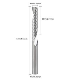 10 Pcs Router Bits CNC End Mill - Timelee 0.16 inch Shank Milling Cutter Tool Sets, 1 Flute Solid Carbide CNC Bits Spiral Router End Milling Cutters for Acrylic PVC MDF Engraving Carving