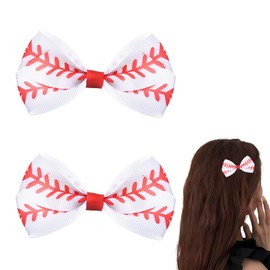 Baseball Hair Bows Girls Sport Hair Clips for Baseball Lovers Players Softball Barrettes White Cheer Bow Hair Accessories for Teens Cheerleader Hairpins