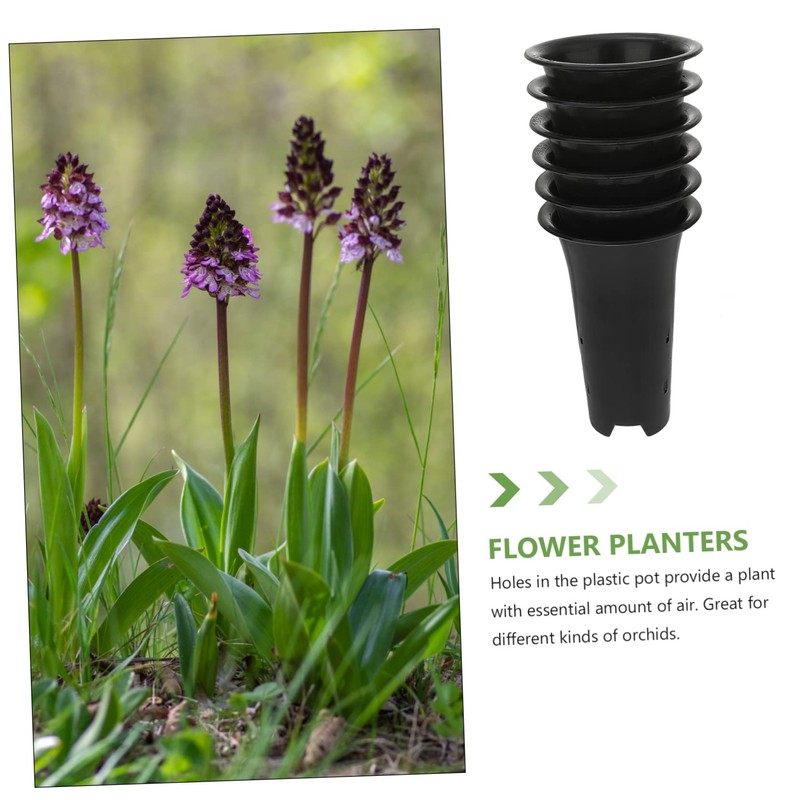 KONTONTY 4 Inch Tall Orchid Flower Pots Plastic Planting Cups