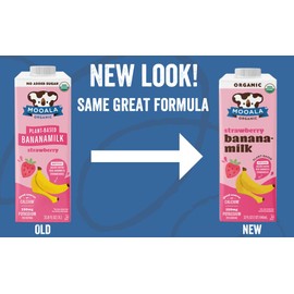 Mooala – Organic Strawberry Bananamilk, 32 fl oz (Pack of 6) – Shelf-Stable, Non-Dairy, Nut-Free, Gluten-Free, Plant-Based Beverage with No Added Sugar