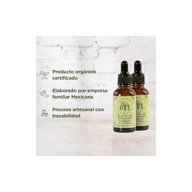 ORE Aceite de Orégano Natural, Set de 30 ml Aceite